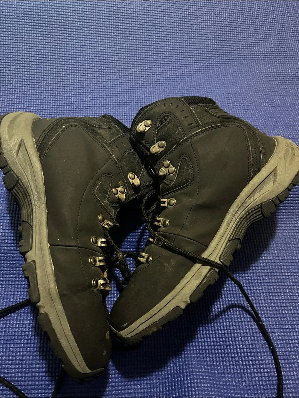 Men's Black Hiking Boots with Gray Sole
